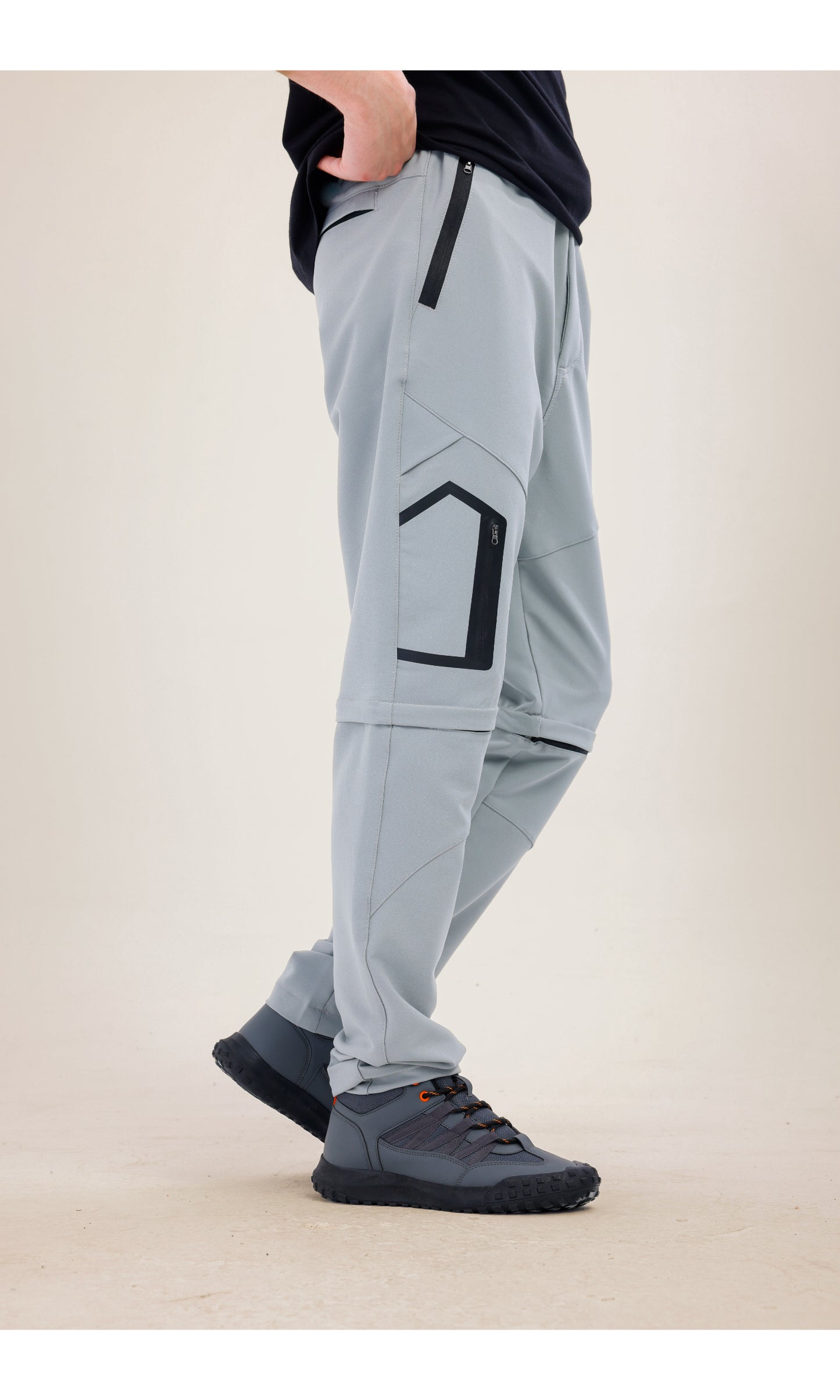 TwinJourney Gray Outdoor Pants: Pants That Turn Into All-Season Shorts