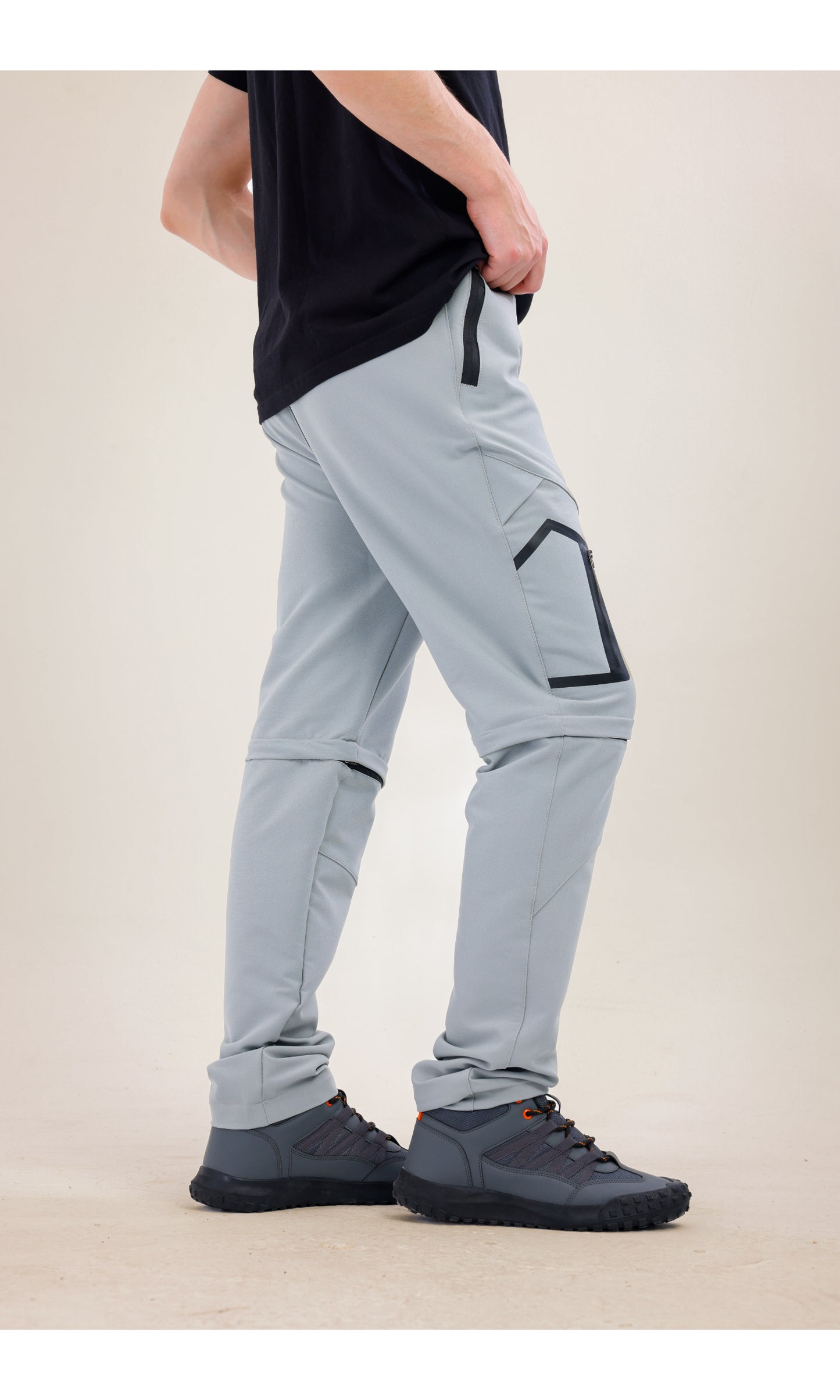 TwinJourney Gray Outdoor Pants: Pants That Turn Into All-Season Shorts