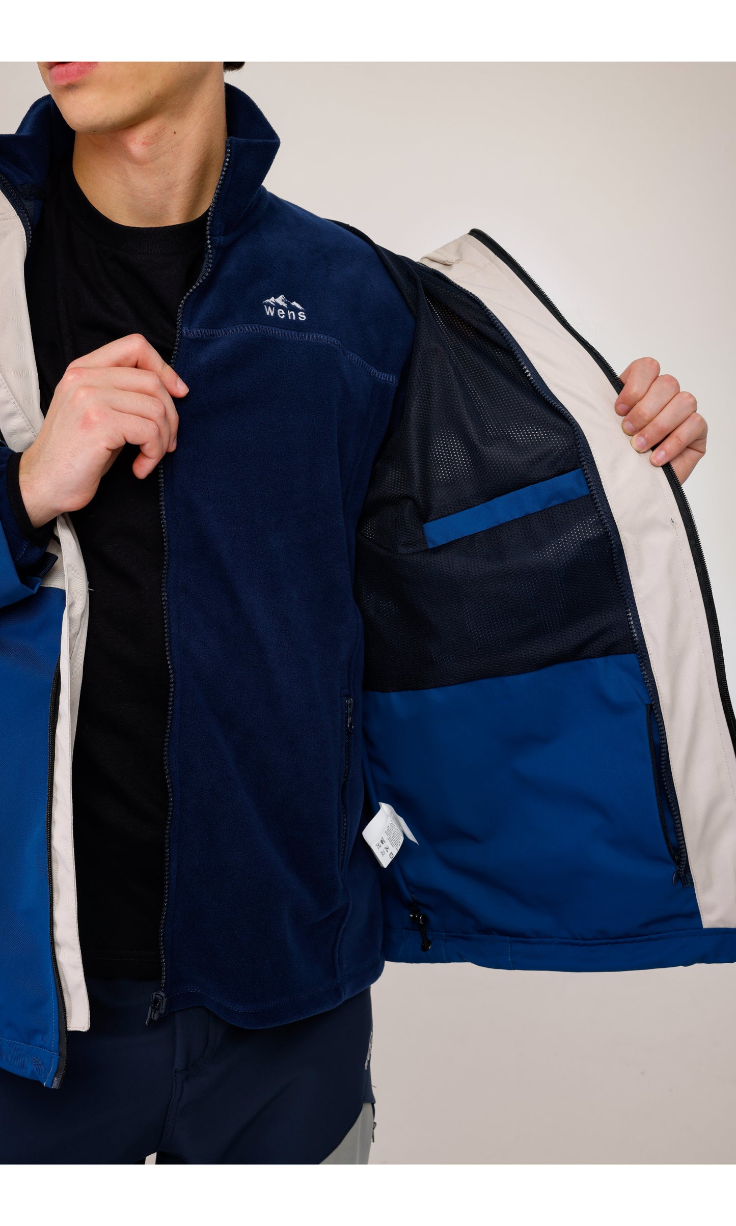 Su Gecirmez Mont | Rüzgar geçirmez| 3İN1 Polarlı Triflex Model, Outdoor Mont | Indigo & Kum Rengi