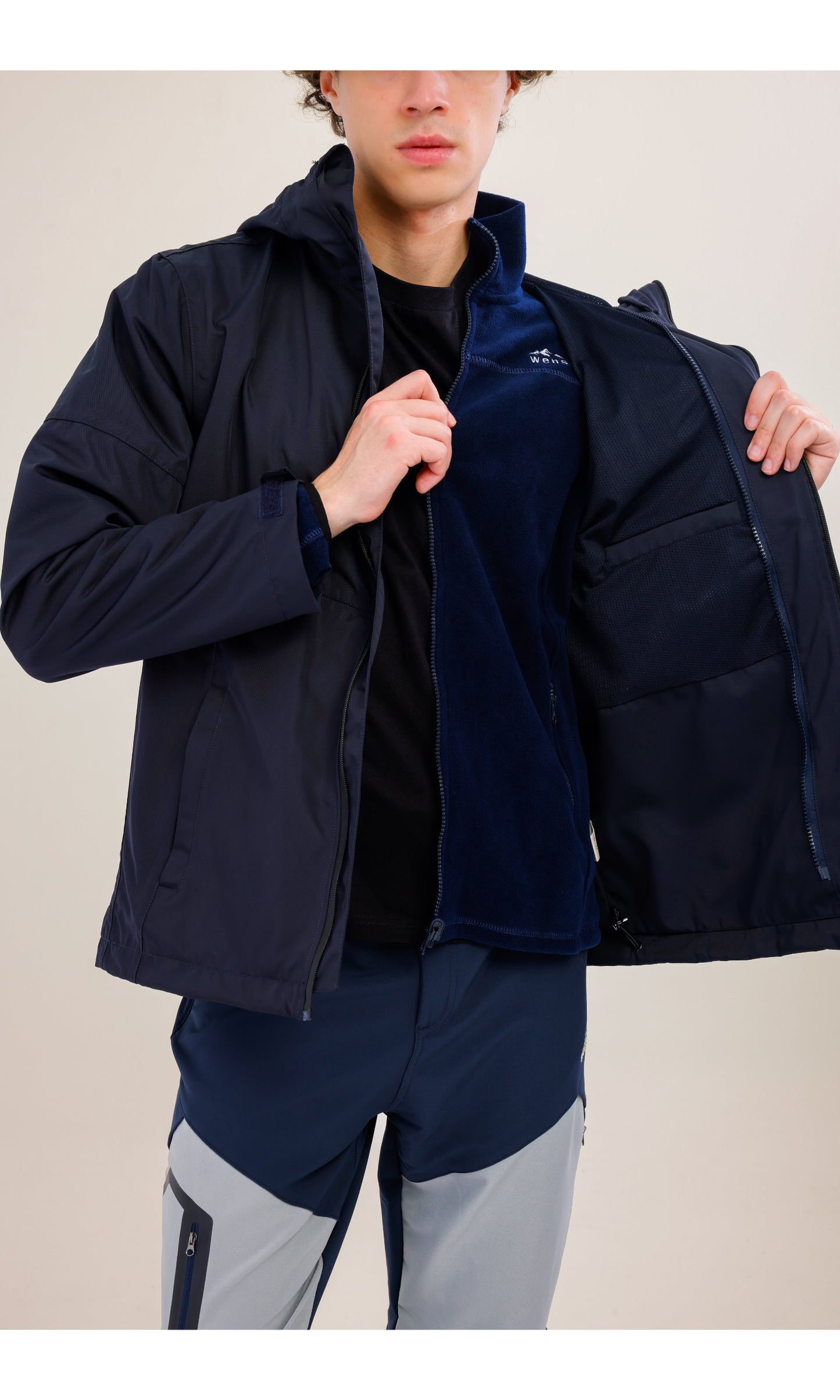 Navy Blue Waterproof Jacket | Windproof | 3IN1 Polar Fleece Triflex Model, Outdoor Jacket