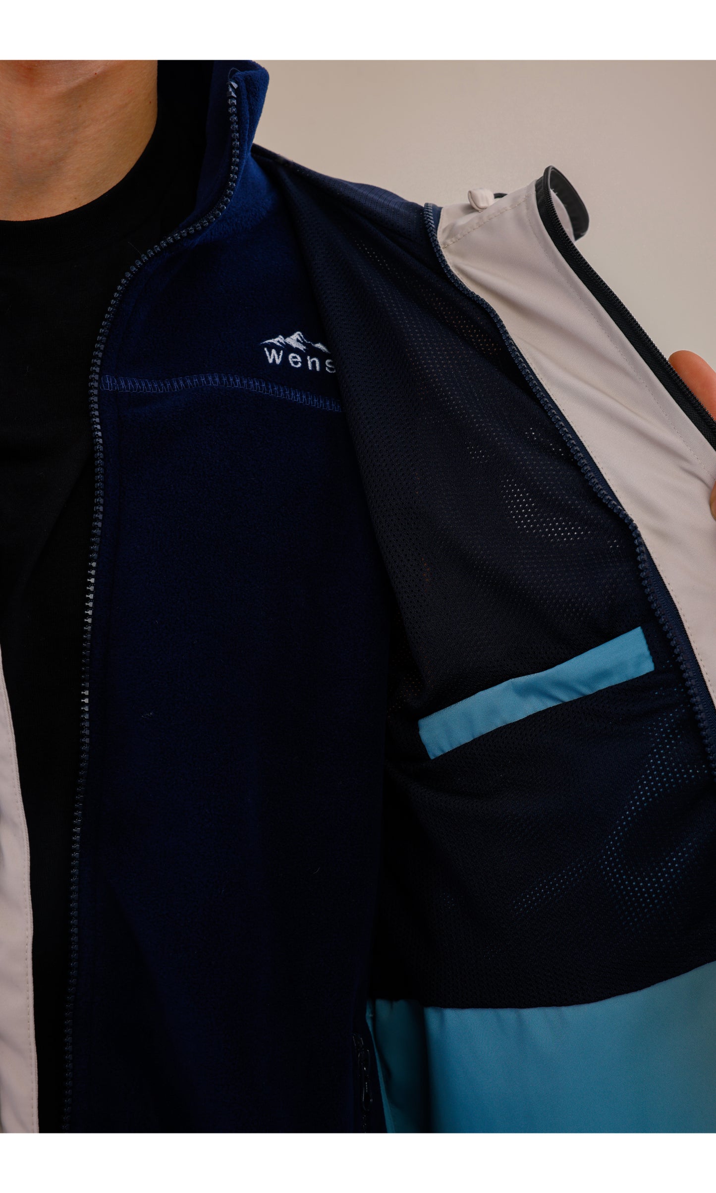 Waterproof Jacket | Windproof | 3-in-1 Polar Fleece Triflex Model, Outdoor Jacket | Mint & Sand Color