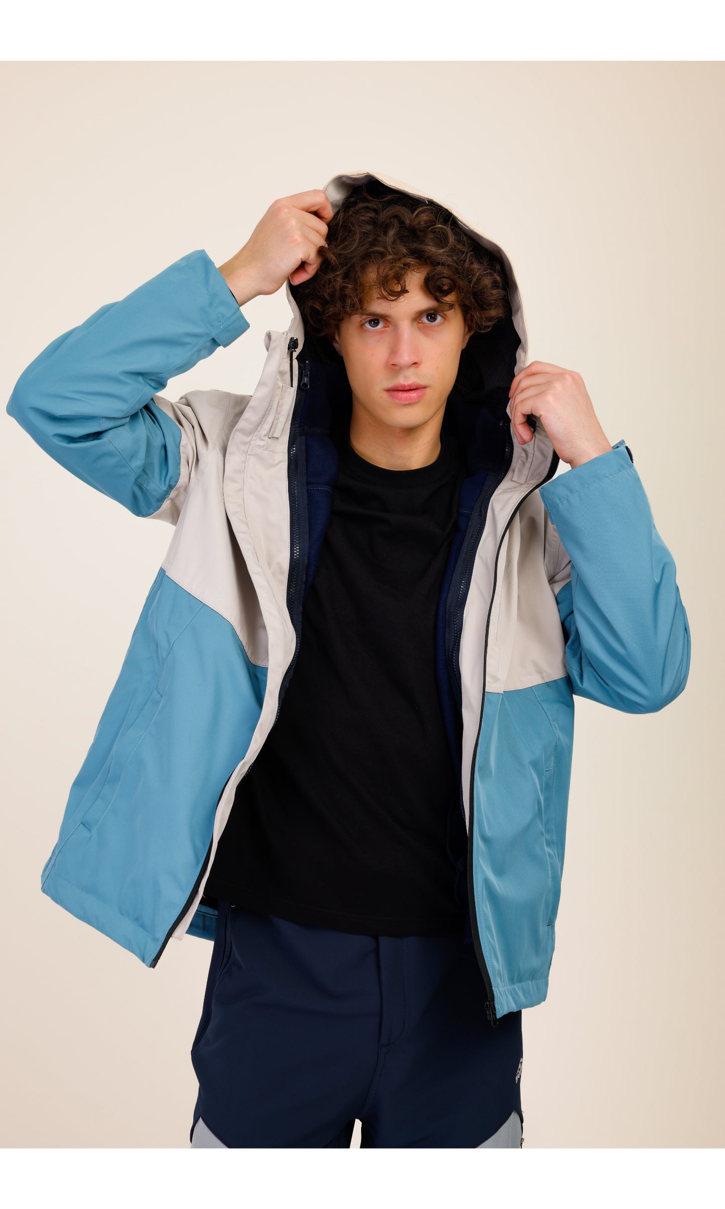 Waterproof Jacket | Windproof | 3-in-1 Polar Fleece Triflex Model, Outdoor Jacket | Mint & Sand Color