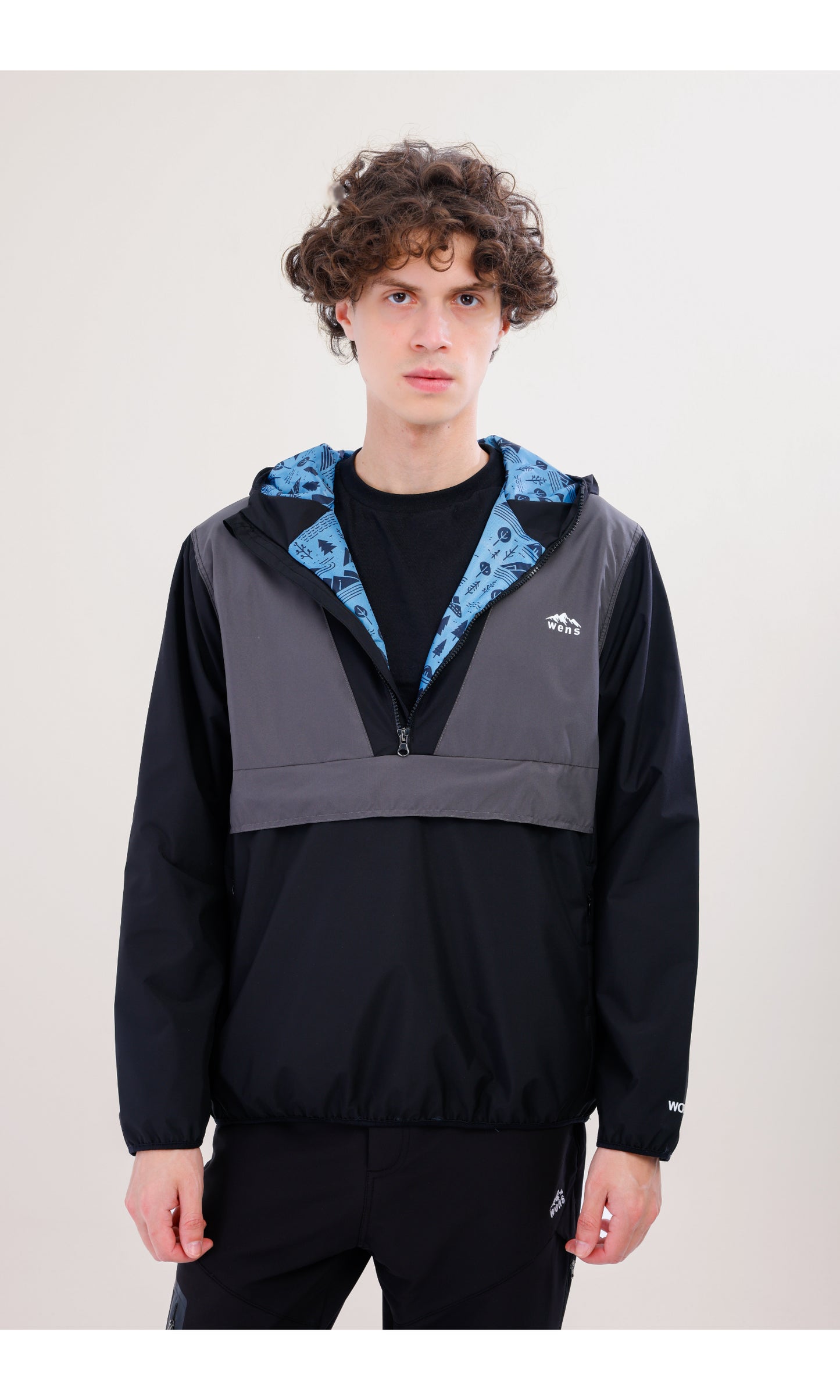 Flow Flex Ultralight Waterproof Hoodie – Black/Grey (Night and Smoke), Convertible Design