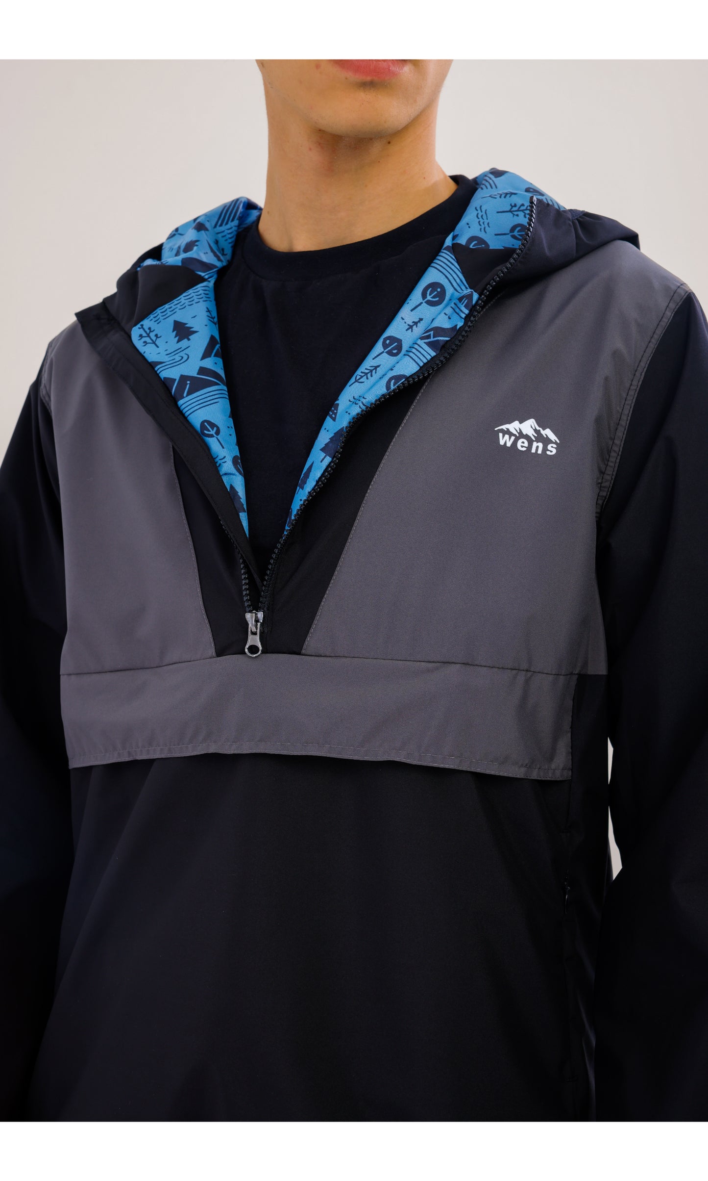 Flow Flex Ultralight Waterproof Hoodie – Black/Grey (Night and Smoke), Convertible Design