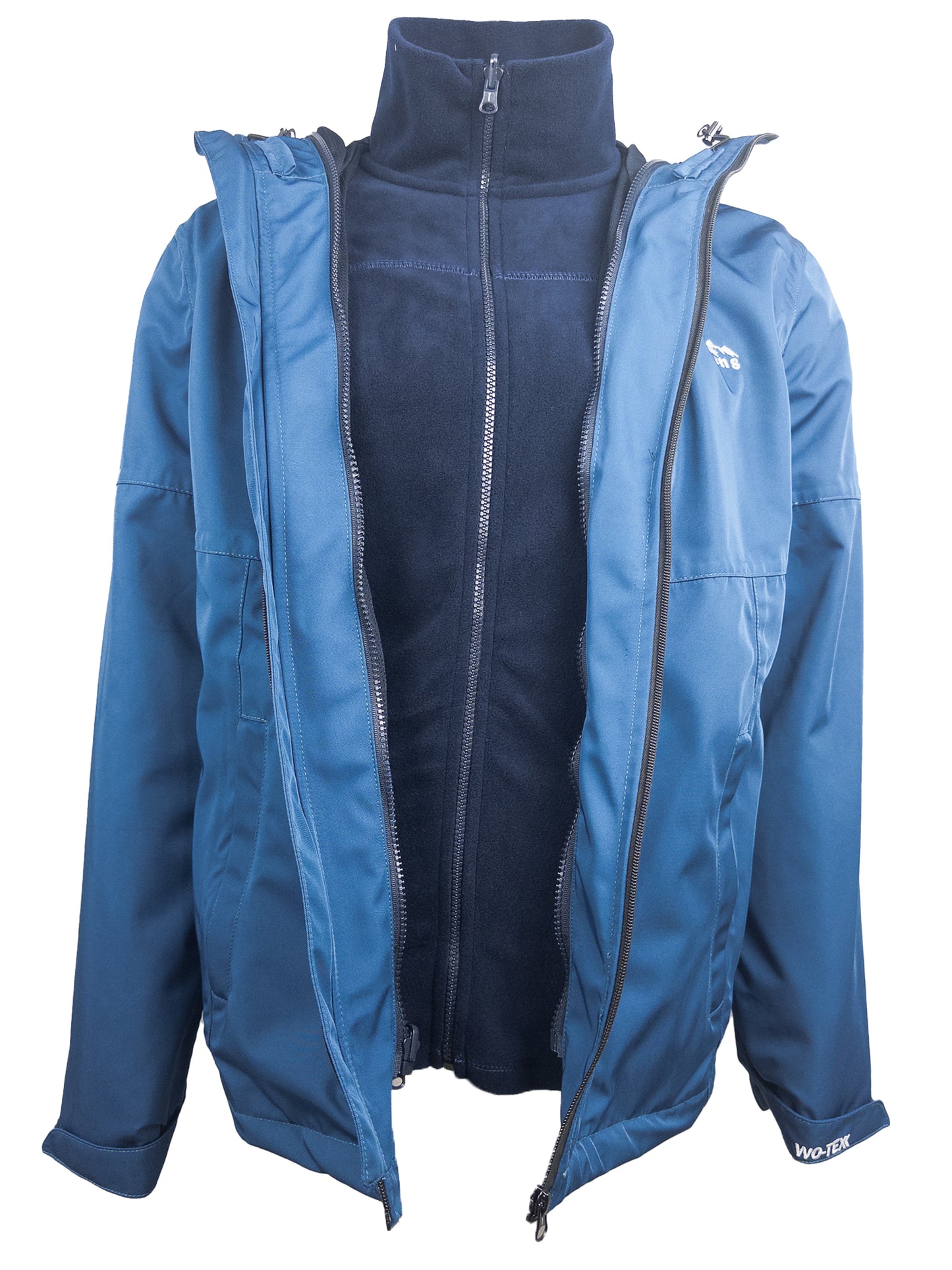 Indigo Blue Triflex 3-in-1 Jacket – Complete Protection Against Water, Wind and Cold Weather, with Removable OptiWarm Fleece.