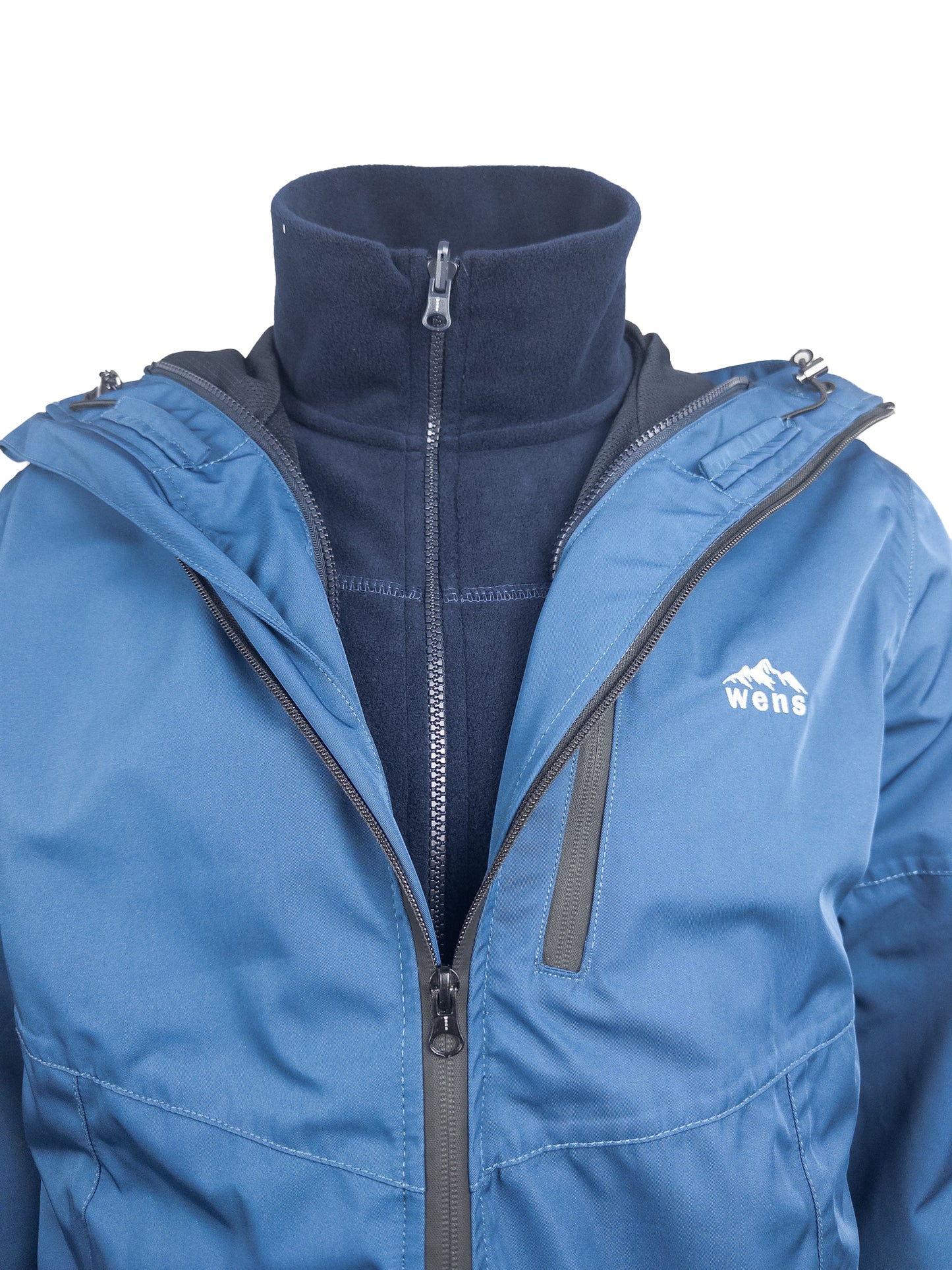 Indigo Blue Triflex 3-in-1 Jacket – Complete Protection Against Water, Wind and Cold Weather, with Removable OptiWarm Fleece.