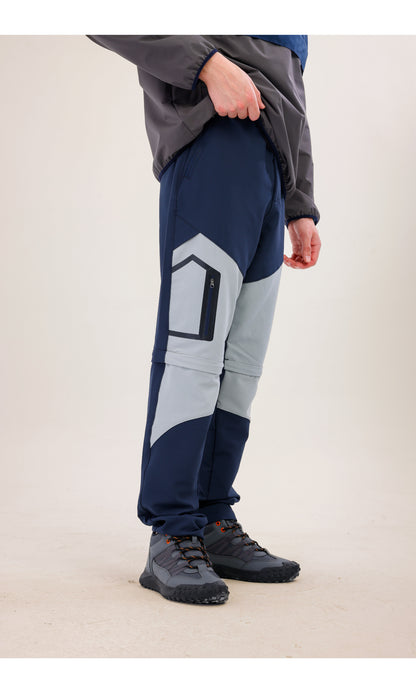 TwinJourney Navy-Grey Outdoor Pants: Trousers That Turn Into All-Season Shorts