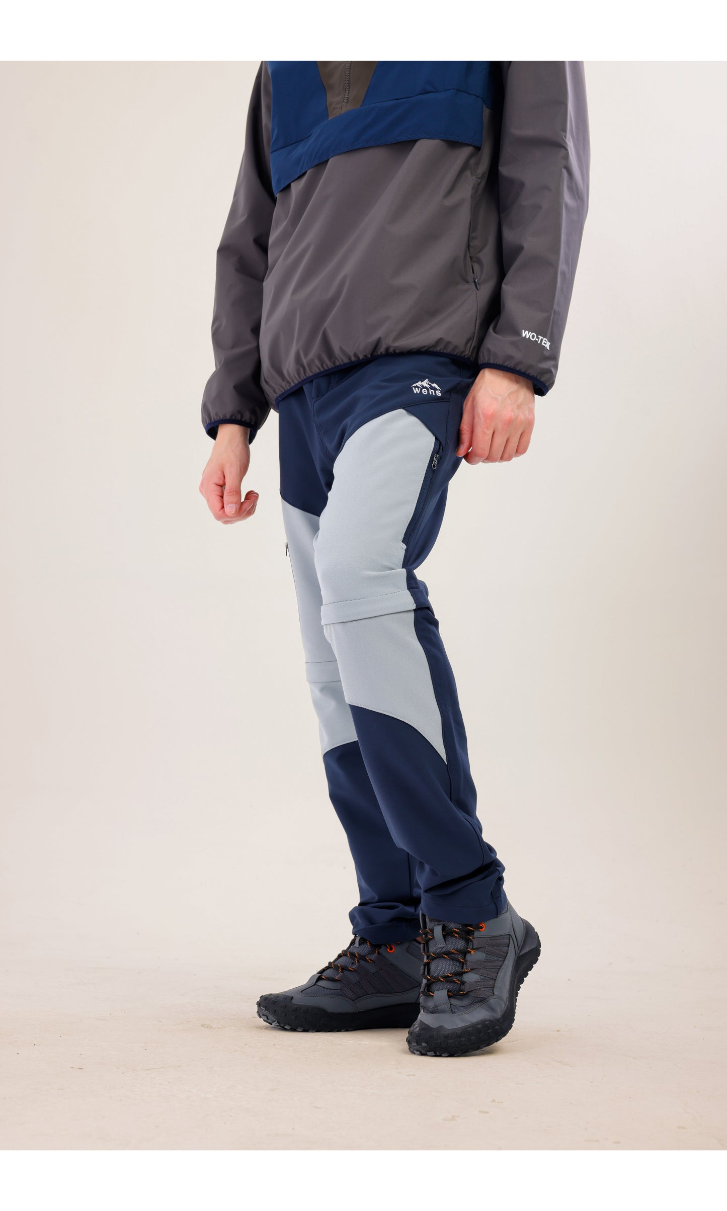 TwinJourney Navy-Grey Outdoor Pants: Trousers That Turn Into All-Season Shorts