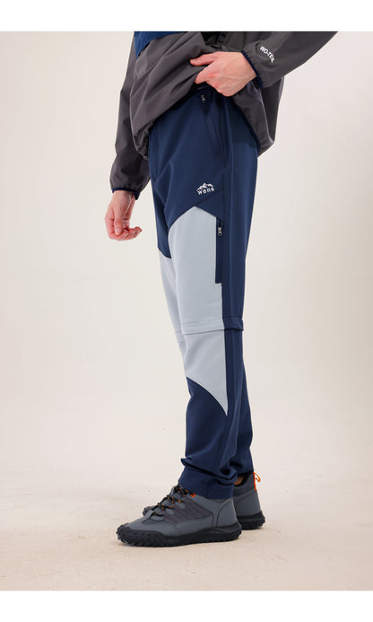 TwinJourney Navy-Grey Outdoor Pants: Trousers That Turn Into All-Season Shorts