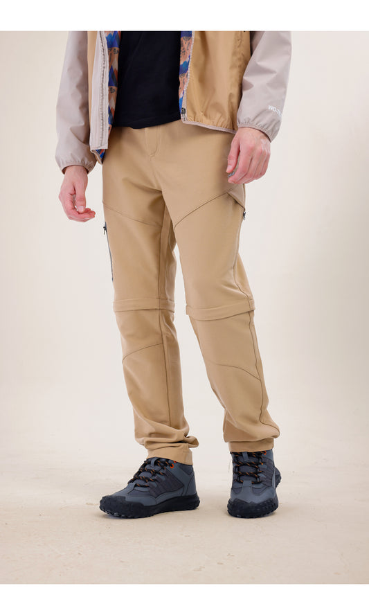 TwinJourney Beige Outdoor Pants: Trousers That Turn Into All-Season Shorts