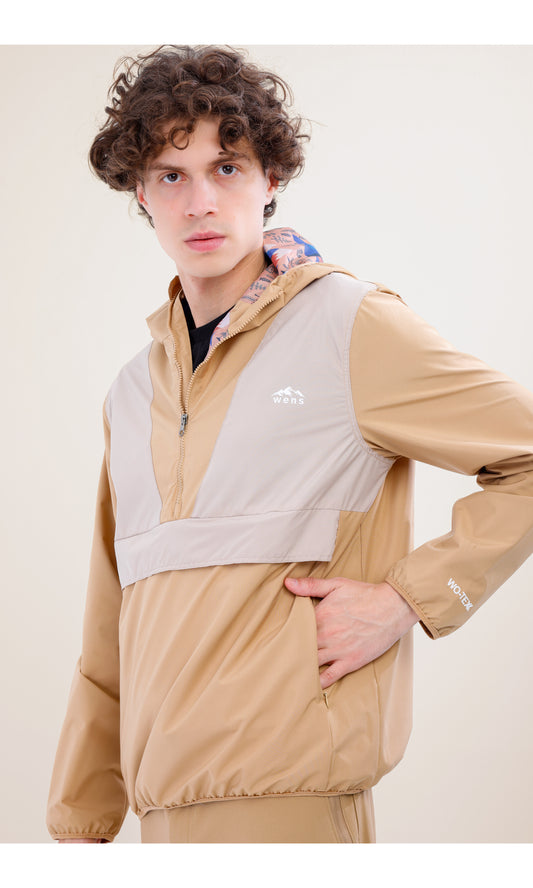 Flow Flex Ultralight Waterproof Hoodie – Beige/Cream (Sand Dunes), Convertible Design