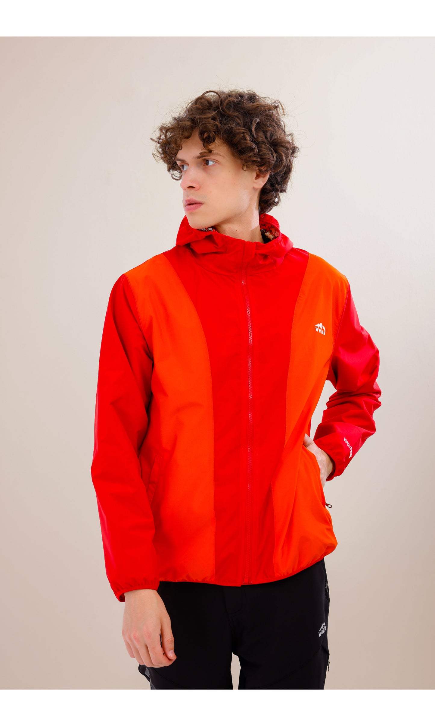 Rain Flex Ultralight Waterproof Raincoat – Red/Orange (Sunset Duo), Convertible Design.