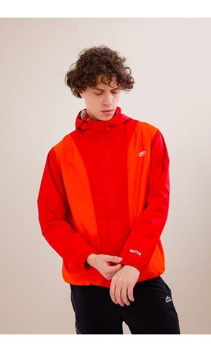 Rain Flex Ultralight Waterproof Raincoat – Red/Orange (Sunset Duo), Convertible Design.