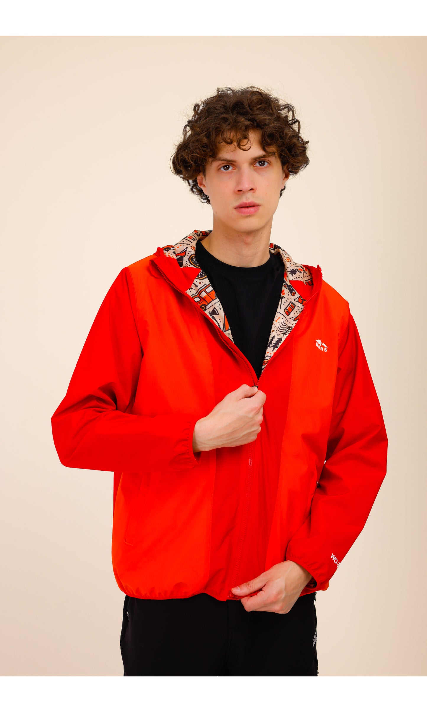 Rain Flex Ultralight Waterproof Raincoat – Red/Orange (Sunset Duo), Convertible Design.