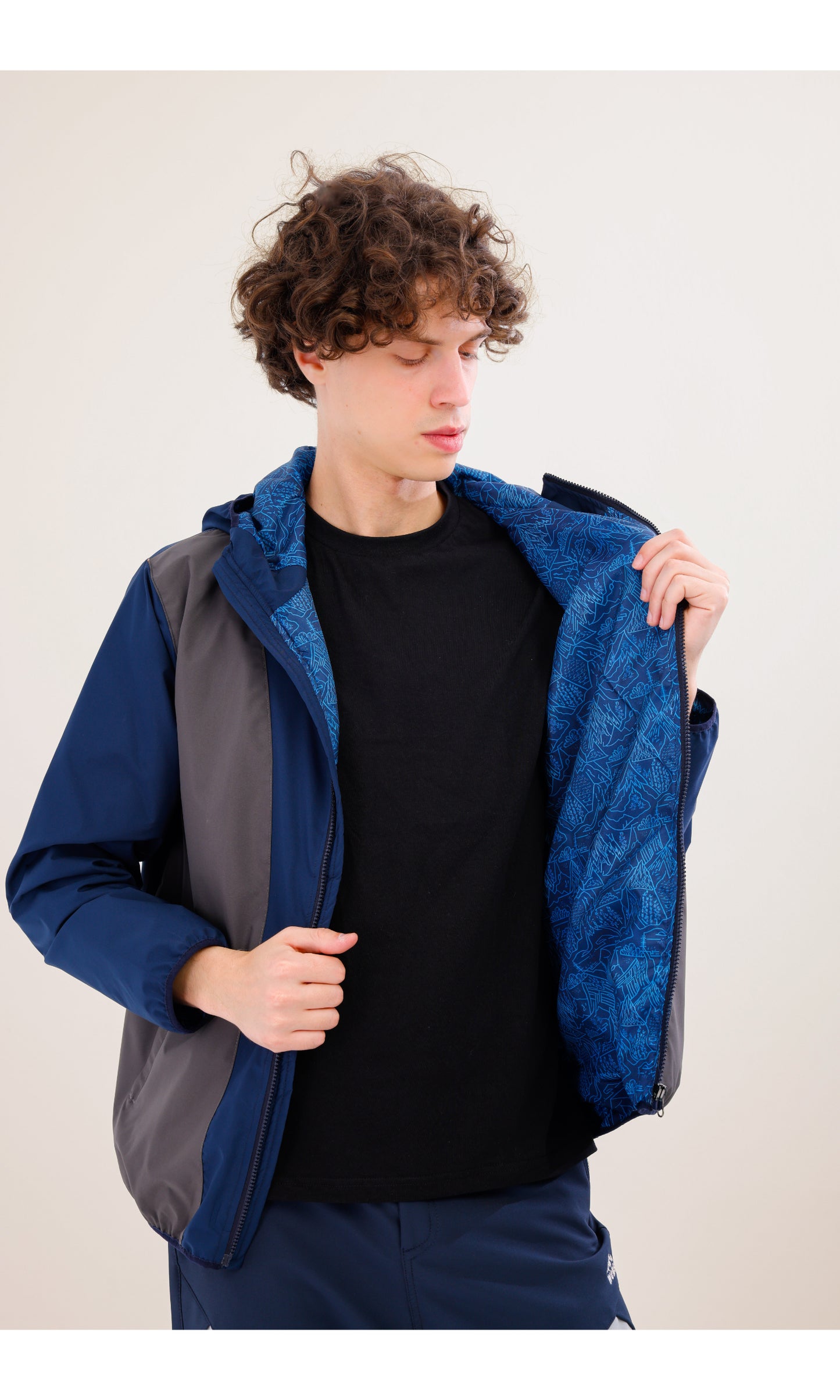 Rain Flex Ultralight Waterproof Raincoat – Gray / Navy Blue (Deep Horizons), Design That Turns Into a Bag