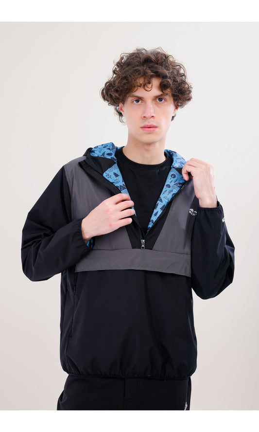 Flow Flex Ultralight Waterproof Hoodie – Black/Grey (Night and Smoke), Convertible Design